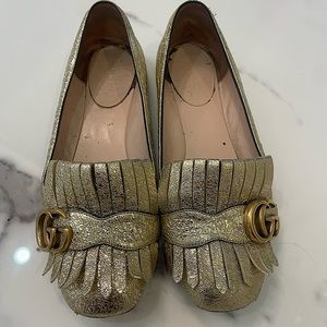 GUCCI Marmont Gold Flats